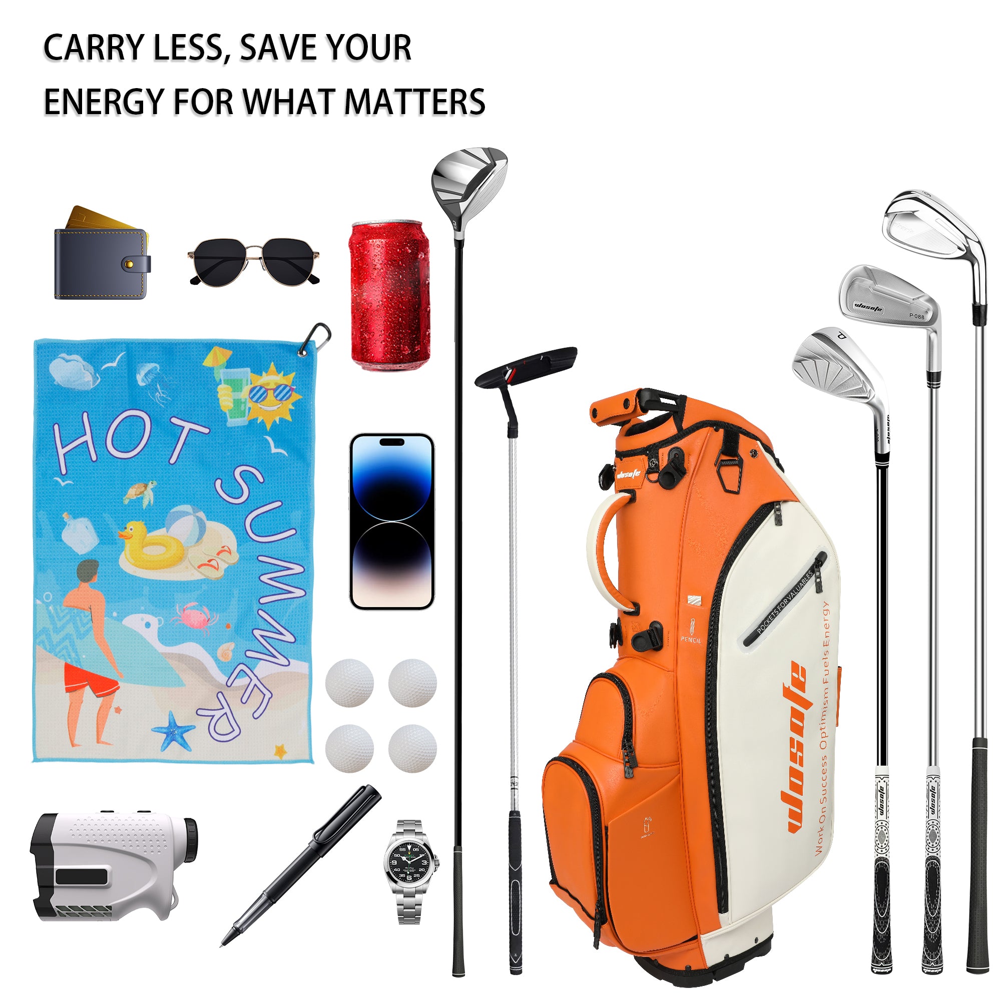 Wosofe JM9001 Golf Stand Bag  Premium PU Leather 6-14Way(Free Shipping)