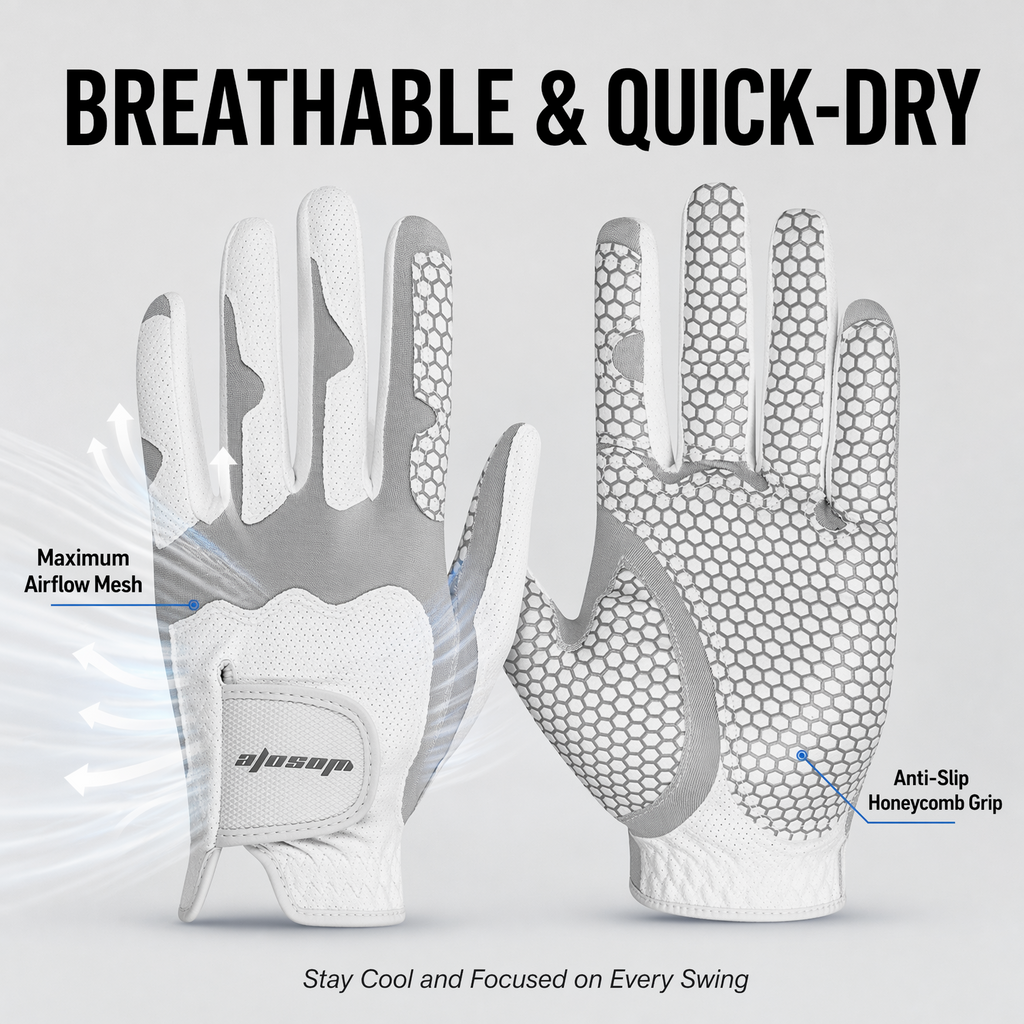Golf Gloves Men’s Left Hand Lycra Korean Nanometer Grip Soft Comfortable Super Soft Feel Breathe Durable
