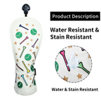 Golf Balls & Tees Wood Headcover 4pcs Golf Headcover Driver Fairway Hybrid Woods Premium PU Leather With Interchangeable No.Tags