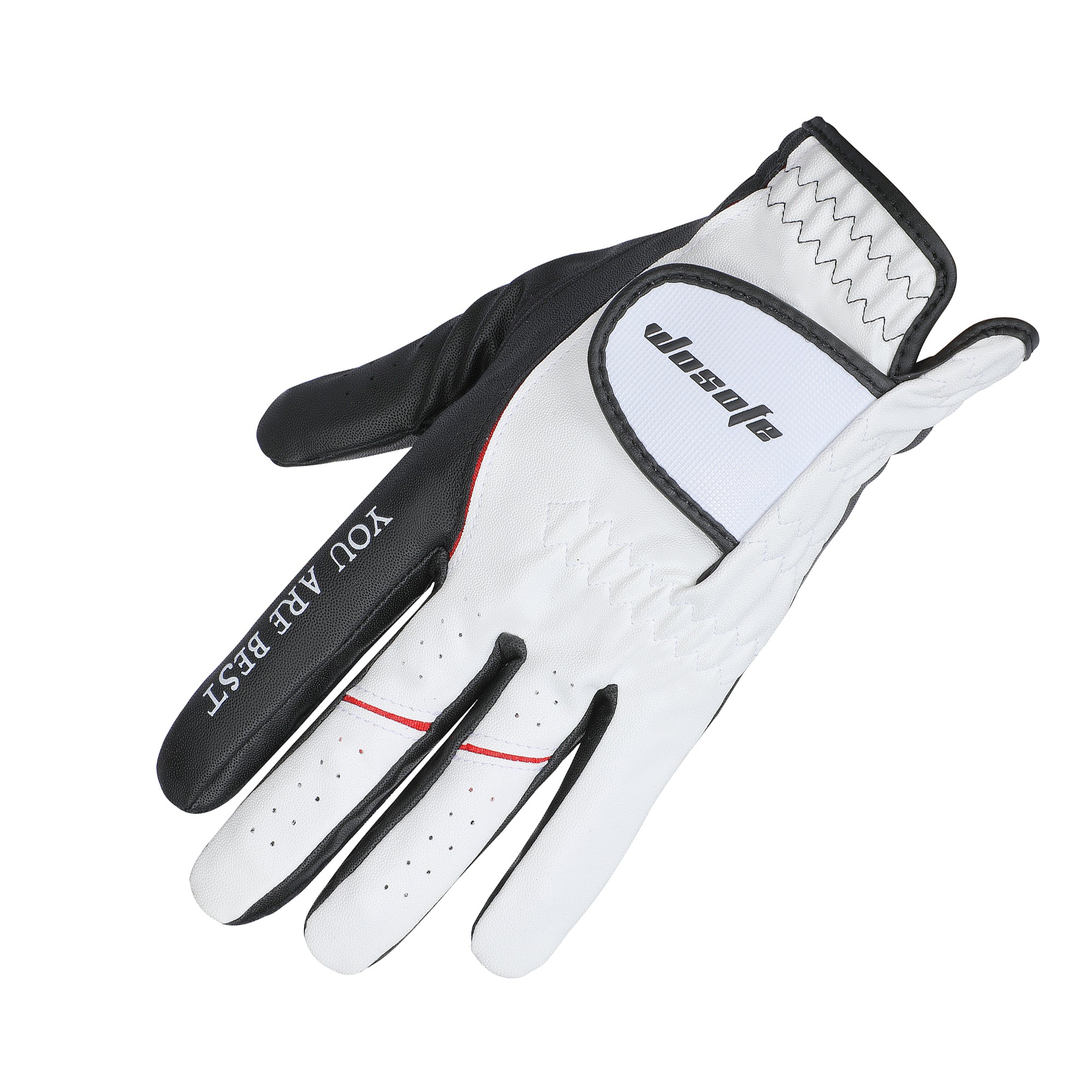 Golf Gloves Left Hand Men's Premium White Black PU Leather Durable Breathable Design
