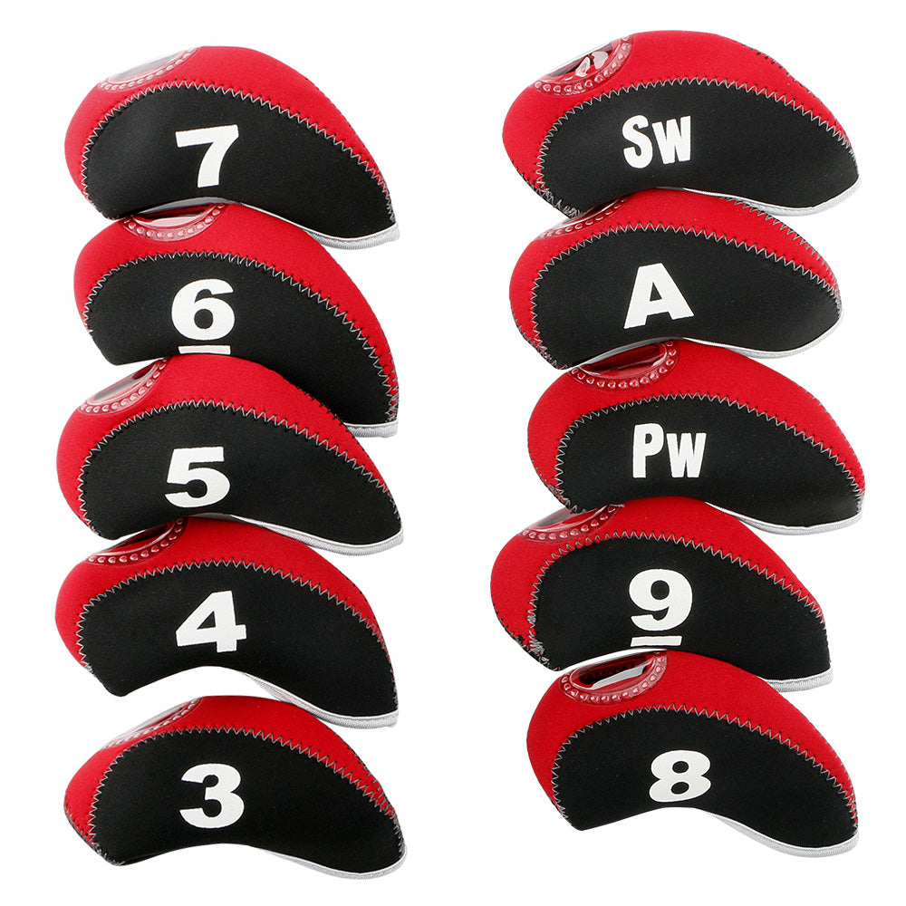 Golf Club Iron Head Covers Set High-quality Neoprene Lightweight Durable 10PCS Protective Covers for Irons