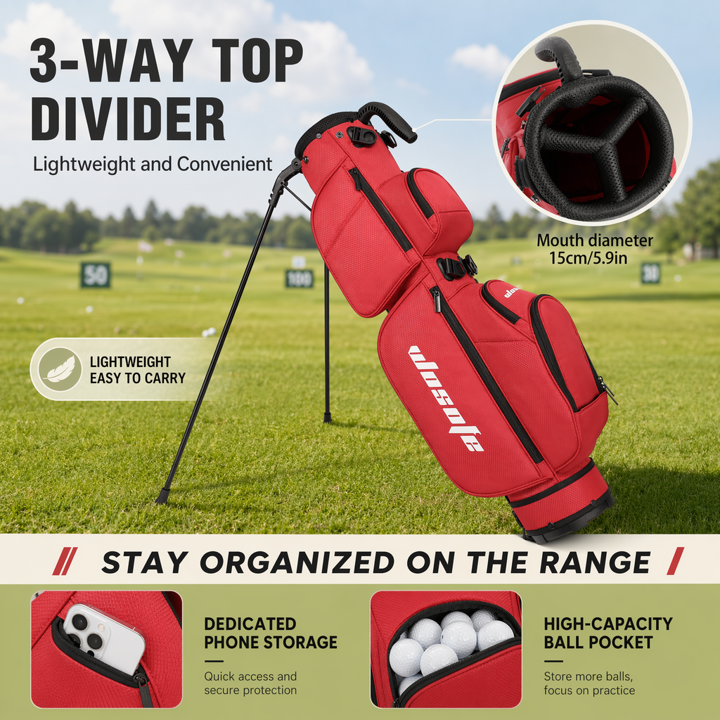 Lightweight 3-Way Golf Stand Bag  Ultra-Portable