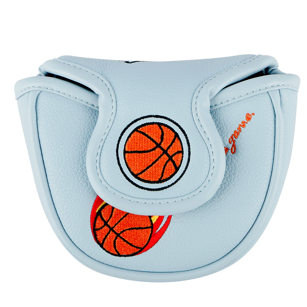 Golf Mallet Putter Cover, Golf Club Cover with Strong Magnetic Closure, PU Leather Waterproof Golf Putter Cover Golf Accessories Panda Dunk Pattern Embroidery