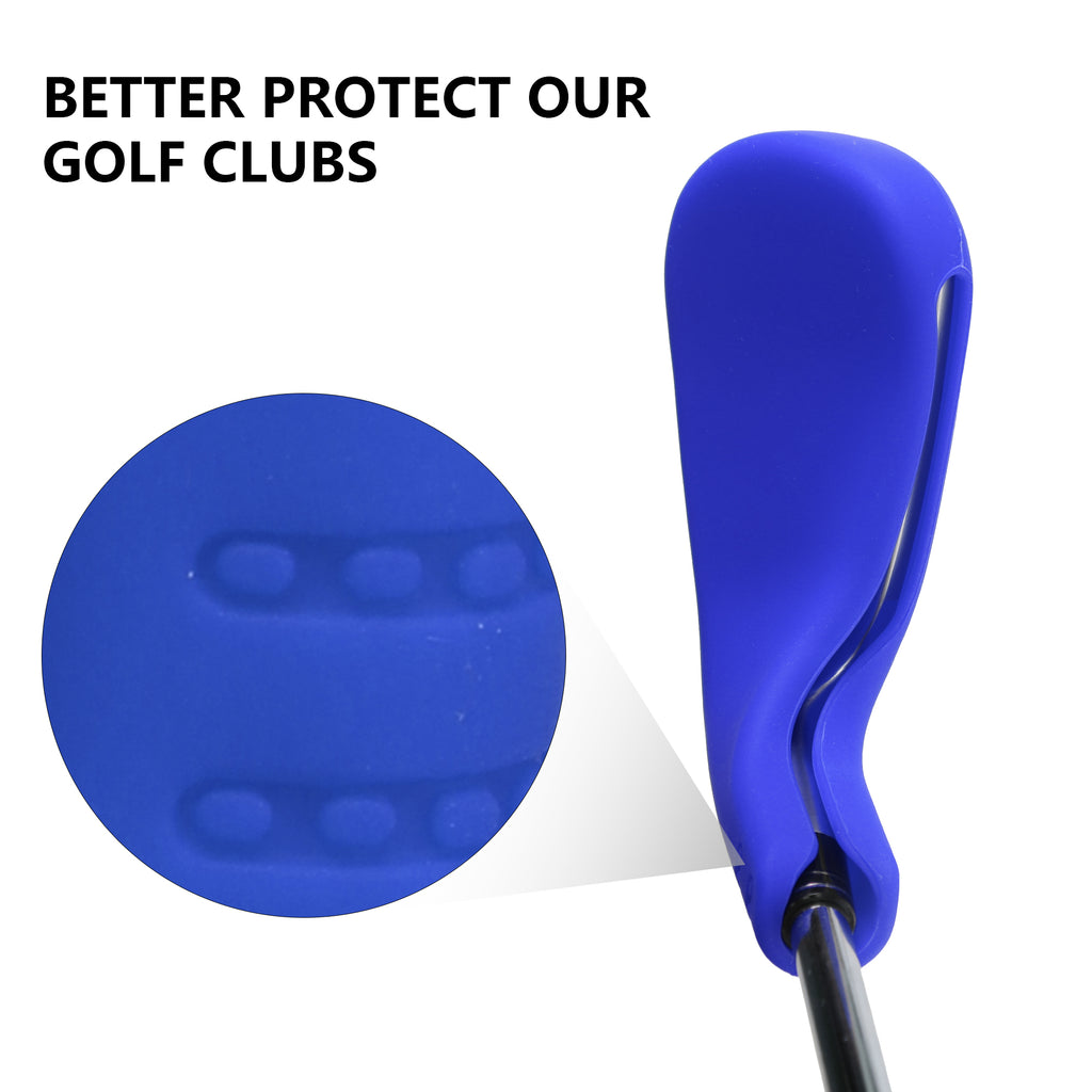 Premium Rubber Golf Iron Headcovers Set - 10pc Waterproof Iron Club Protectors with Top View Window for Easy Club ID, Durable & Easy On/Off Design, 11 Color Options