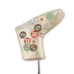 Golf Club Head Cover Poker Skull King Weight Design Golf Blade Putter Cover Golf Headcover Premium PU Leather High-density Embroidery Headcover Fits Most of Putters Club