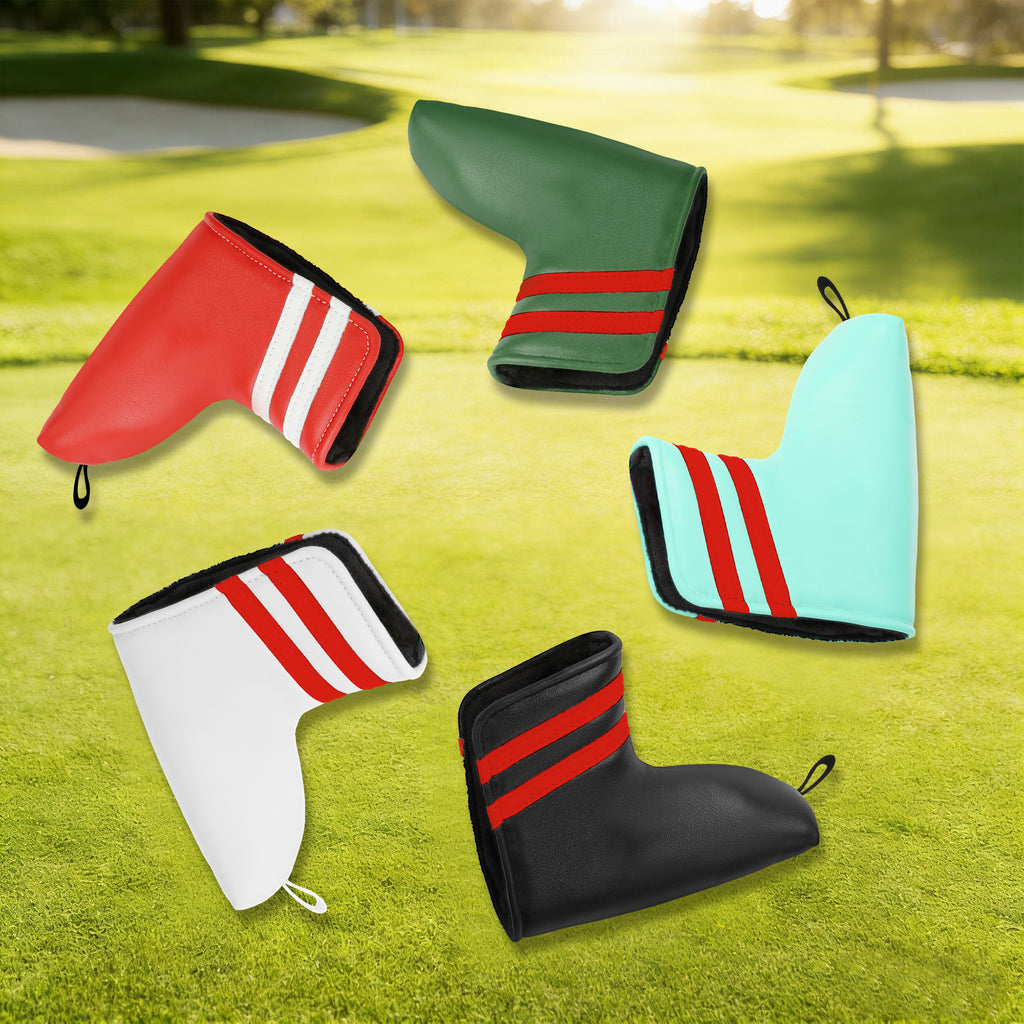 Premium Blade Putter Cover - Magnetic PU Leather Golf Headcover with Applique Embroidery & Velvet Lining, 5 Colors, Fits Scotty Cameron, Odyssey, Newport & Blade Putters