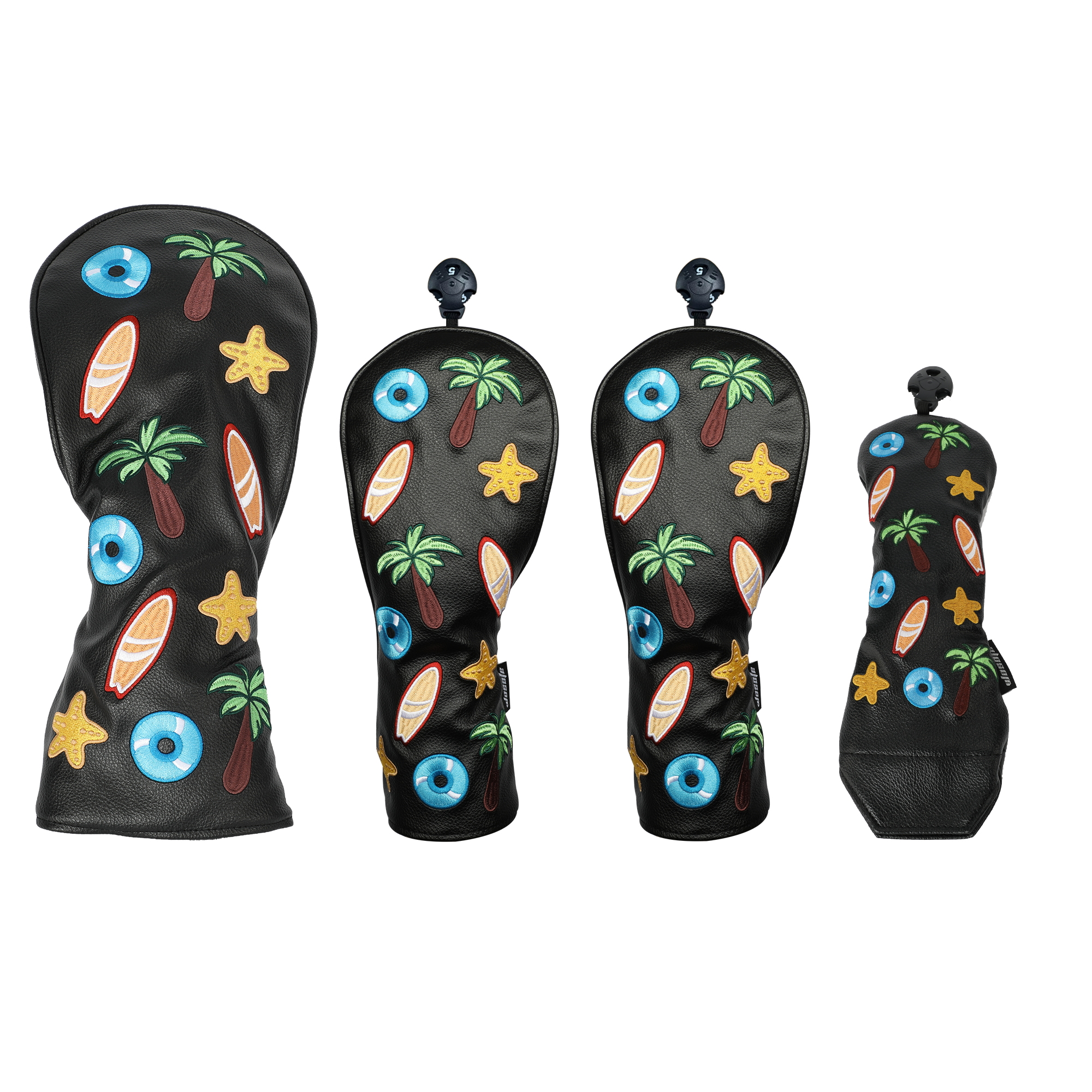 Golf Head cover 4pcs/set  Driver Fairway Hybrid Woods Golf Headcover high quality Premium PU With Interchangeable No.Tags