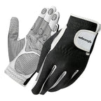 Golf Glove Mens Left Hand Gray Black Premium Super Fiber Cloth Weathersof Grip Soft Comfortable Perfect for Gift