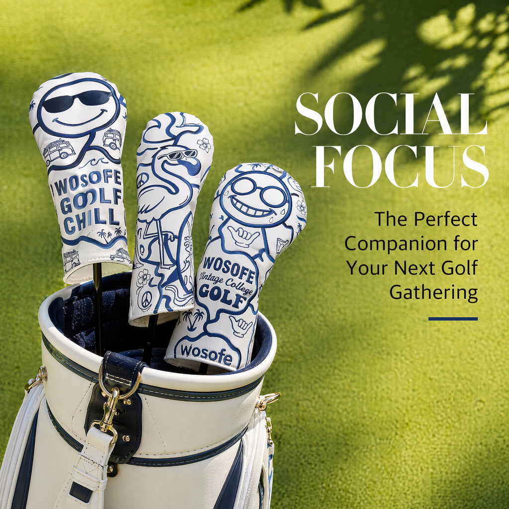 Wosofe Premium 3Pcs Golf Wood Headcover Set-3D Embroidered