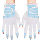 Golf Gloves for Women Half 1/3 Finger Soft Leather Breathable Extra Grip Accessories Fit Ladies Girls Sport Gloves 1 Pair 3 Colors Optional