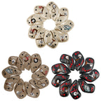 Golf Iron Headcover 9pcs Thick Synthetic Leather Golf Iron Head Covers Set Fit All Brands Skull Theme Embroidery Iron Cover Set