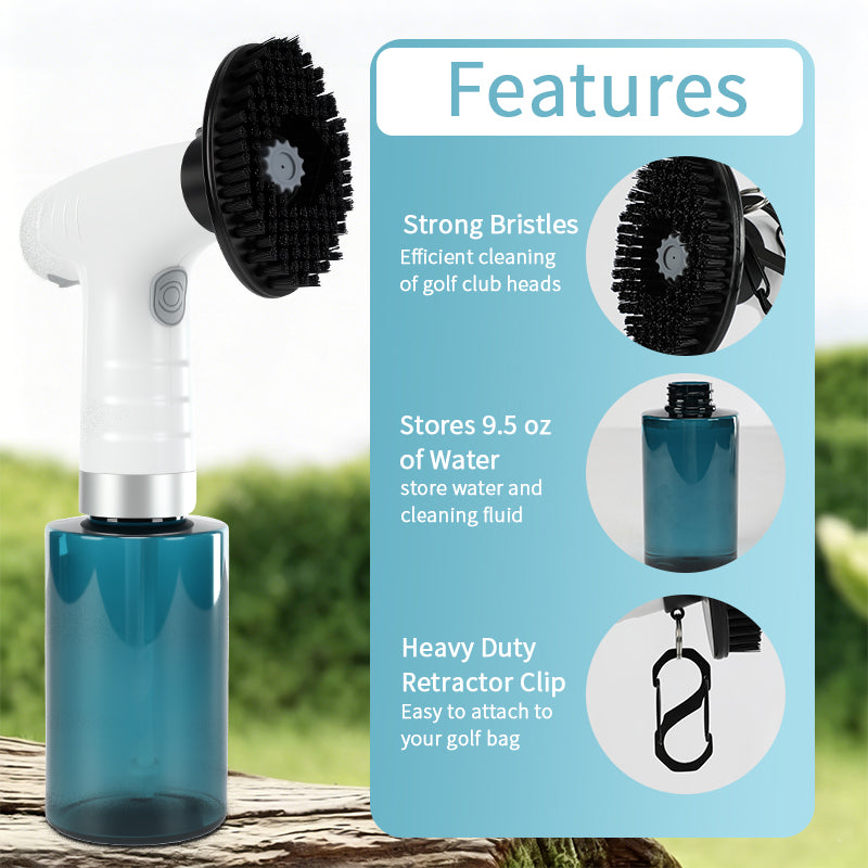 Pro Electric Golf Club Cleaner Golf Brush - USB-C Rechargeable Automatic Golf Groove Cleaning Tool with High-Speed Rotating Bristles, Waterproof & Portable, 3 Colors