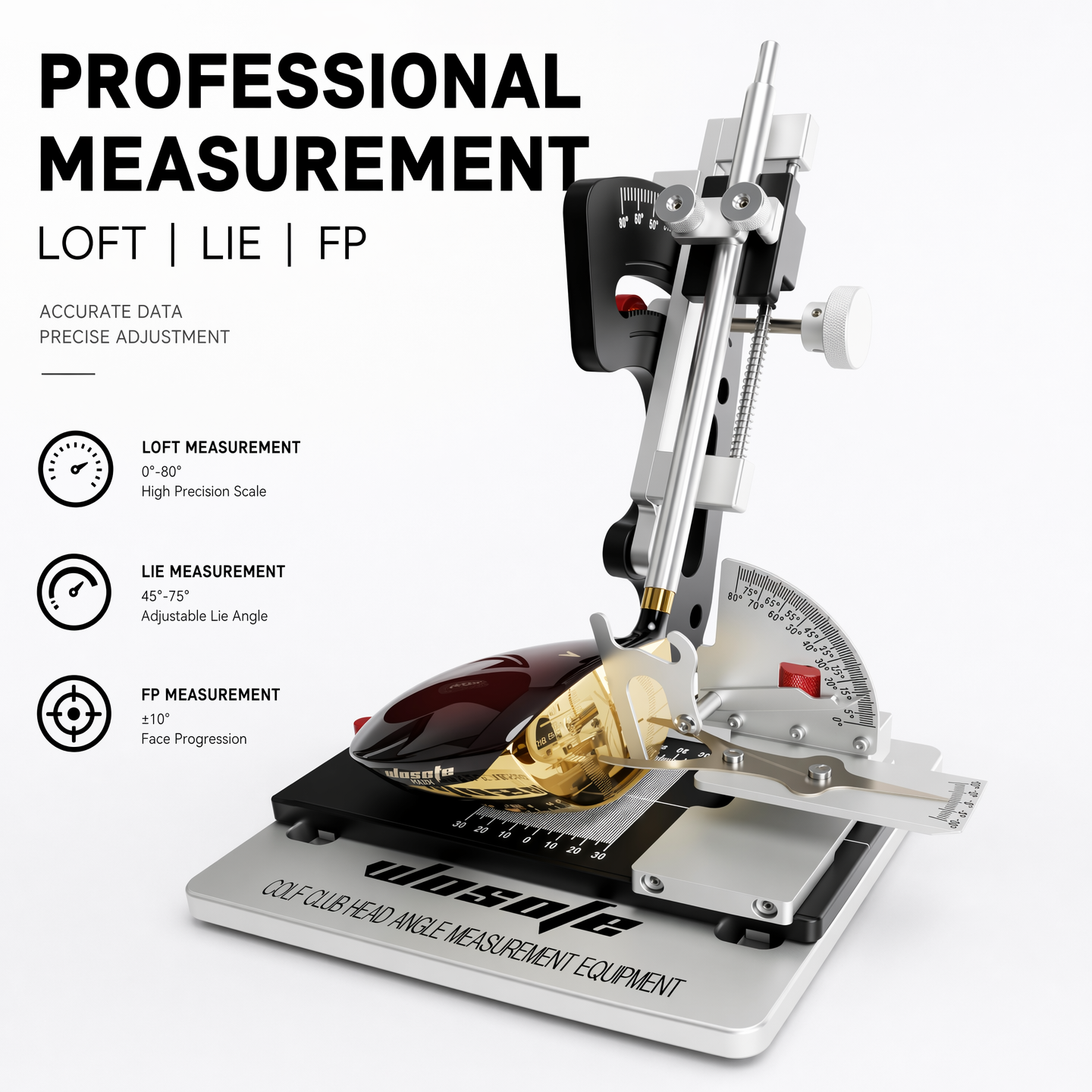 Golf Club Head Angle Gauge, Universal Loft & Lie Measurement Tool for Drivers, Irons & Putters, Portable Swing Path Analyzer for Workshop & Training, Precision Alignment Gift for Golfers