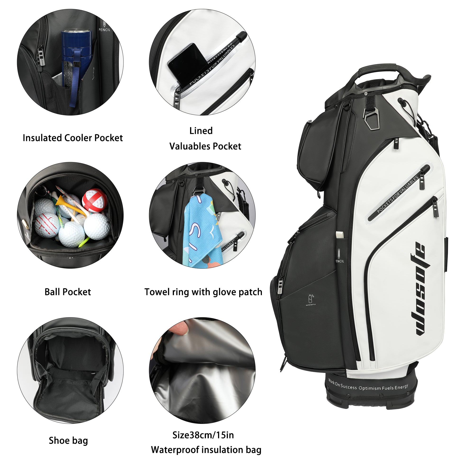 Premium Golf Cart Bag | 14-Way Top & Full-Length Club Dividers