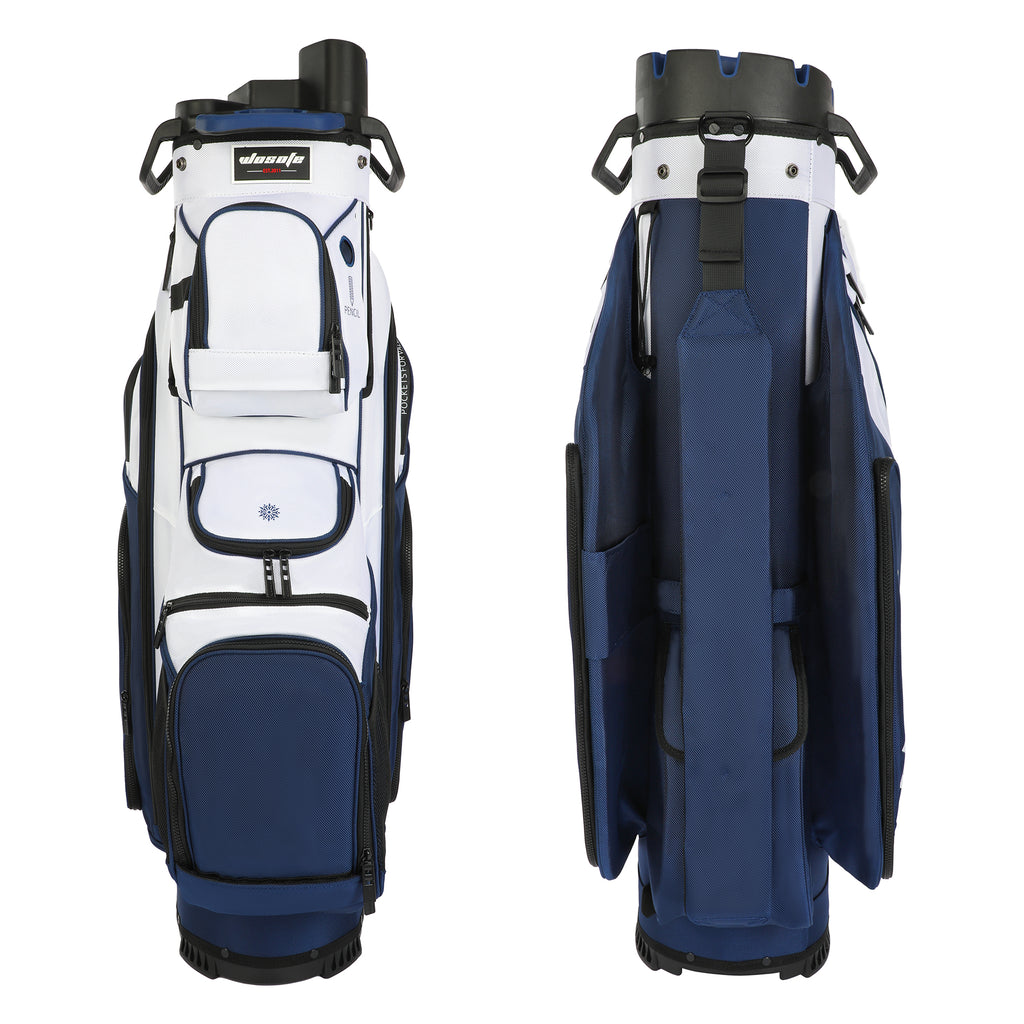 T-LOCK 14-Way Golf Cart Bag with Full-Length Dividers – Anti-Rattle Fixed Slots Organization, 13 Storage Pockets, Insulated Cooler Bag & Rain Cover – Premium Waterproof Oxford Carry Bag for Men & Women(Free Shipping)