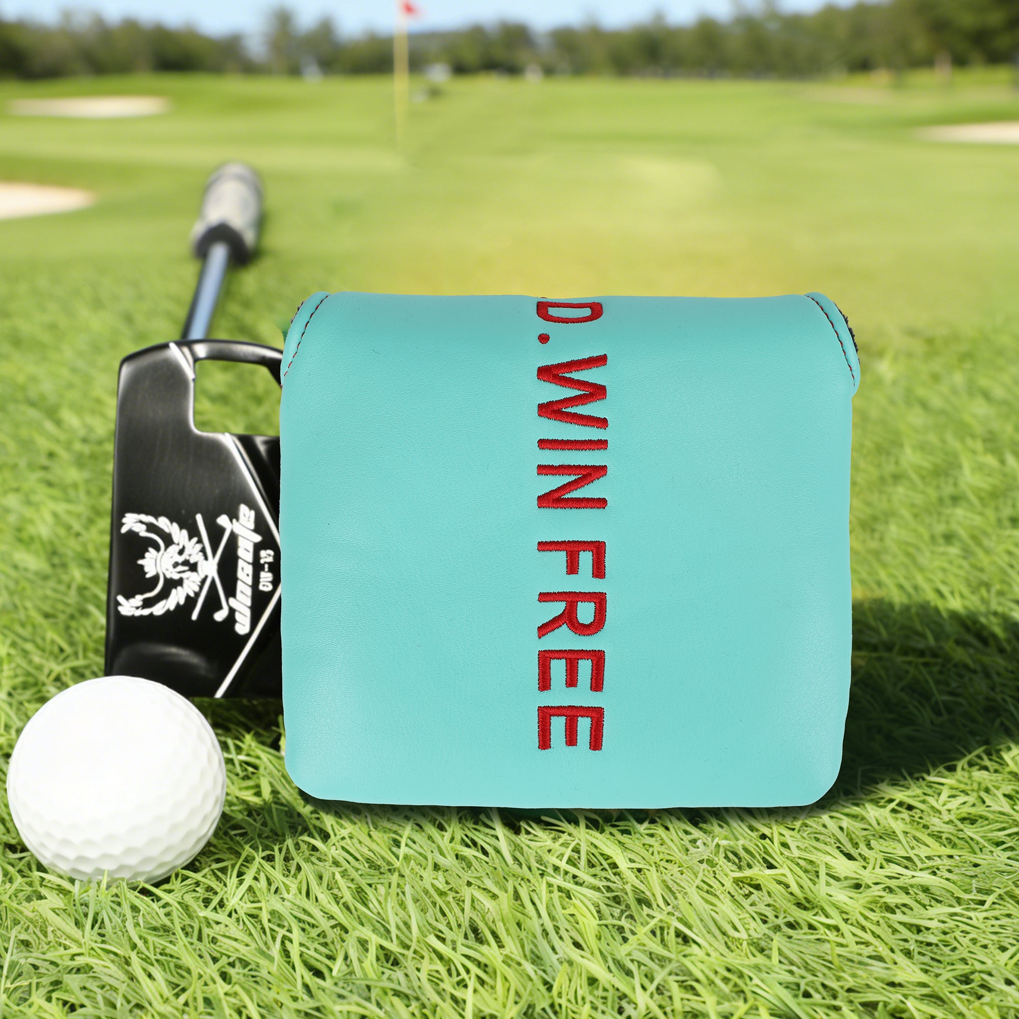 Premium Square Mallet Putter Cover - Magnetic PU Leather Golf Headcover with Velvet Lining & Professional Embroidery, 5 Colors Available, Fits Taylormade Spider, Odyssey & Most Square Mallet Putters