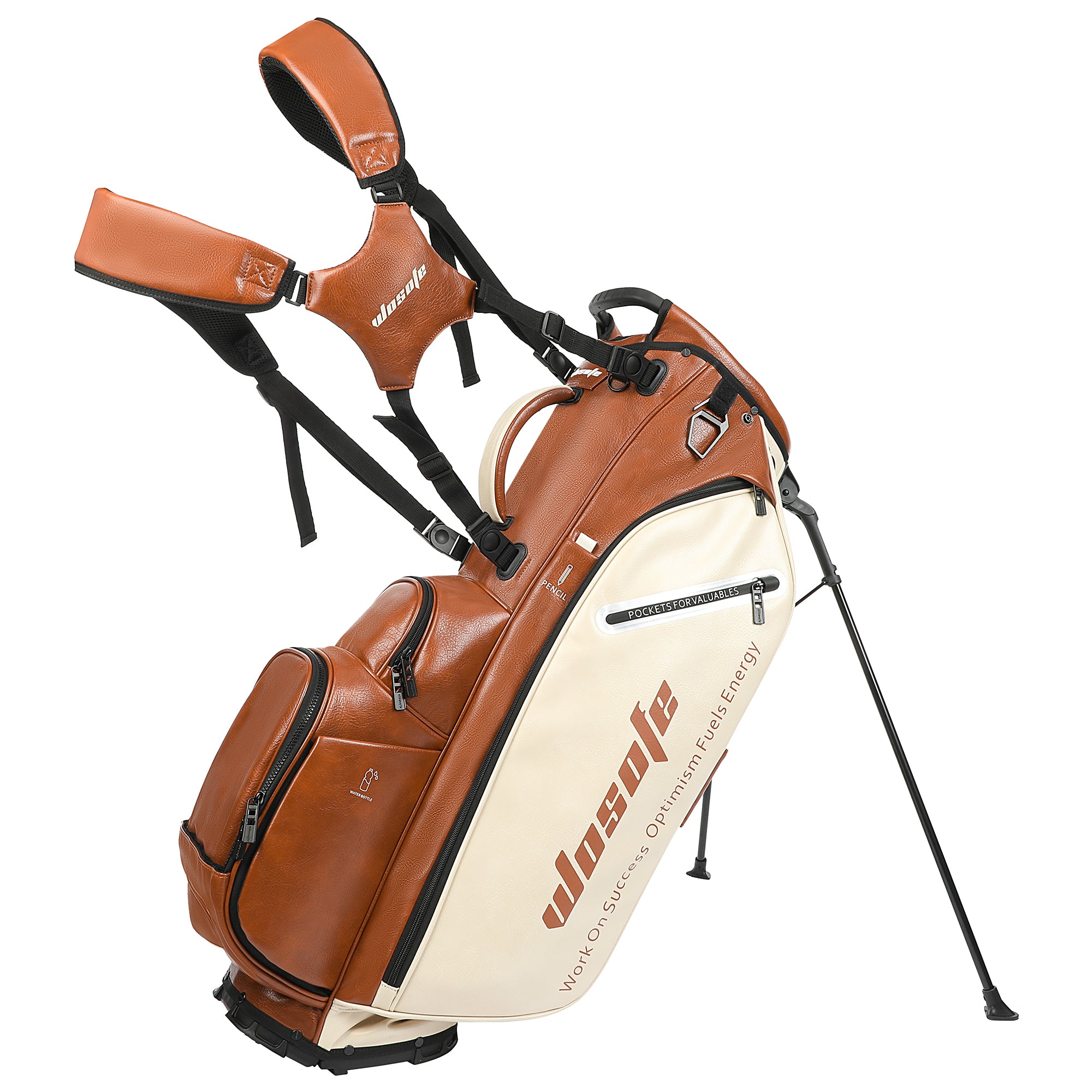 Wosofe JM9001 Golf Stand Bag  Premium PU Leather 6-14Way