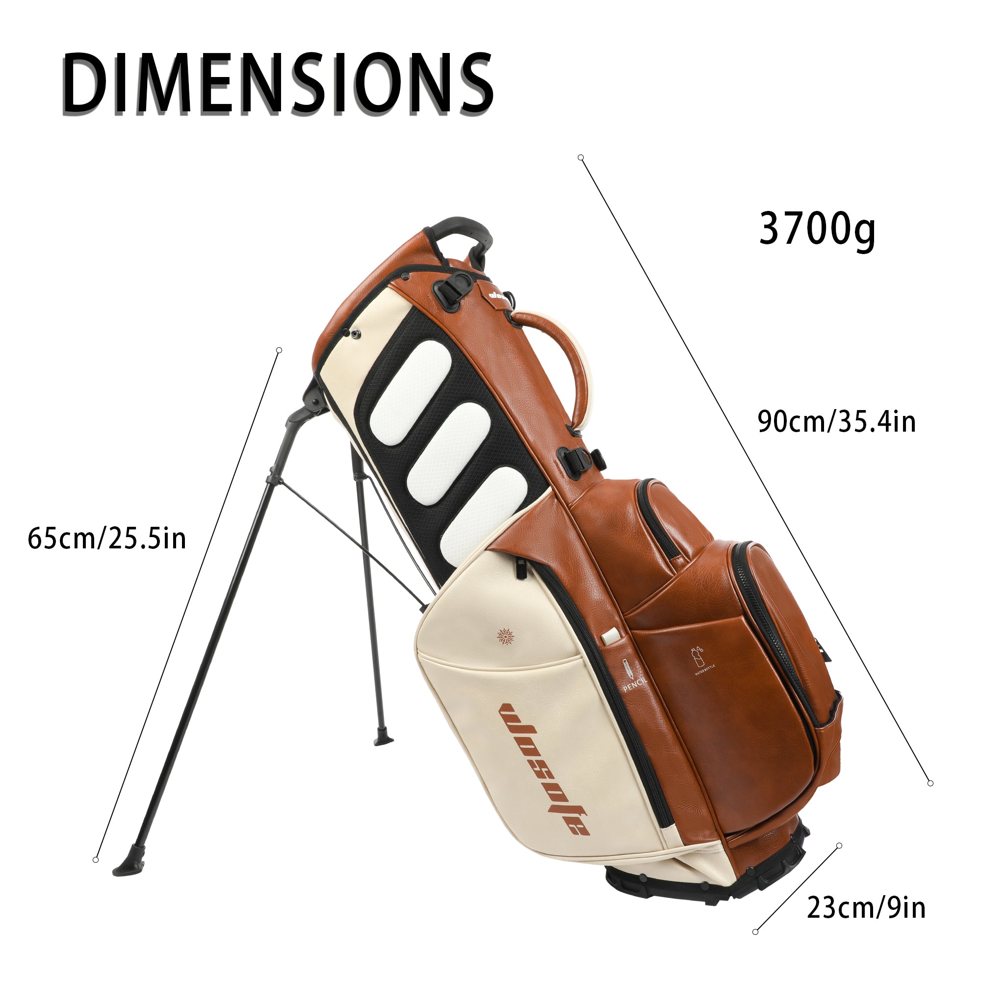 Wosofe JM9001 Golf Stand Bag  Premium PU Leather 6-14Way(Free Shipping)