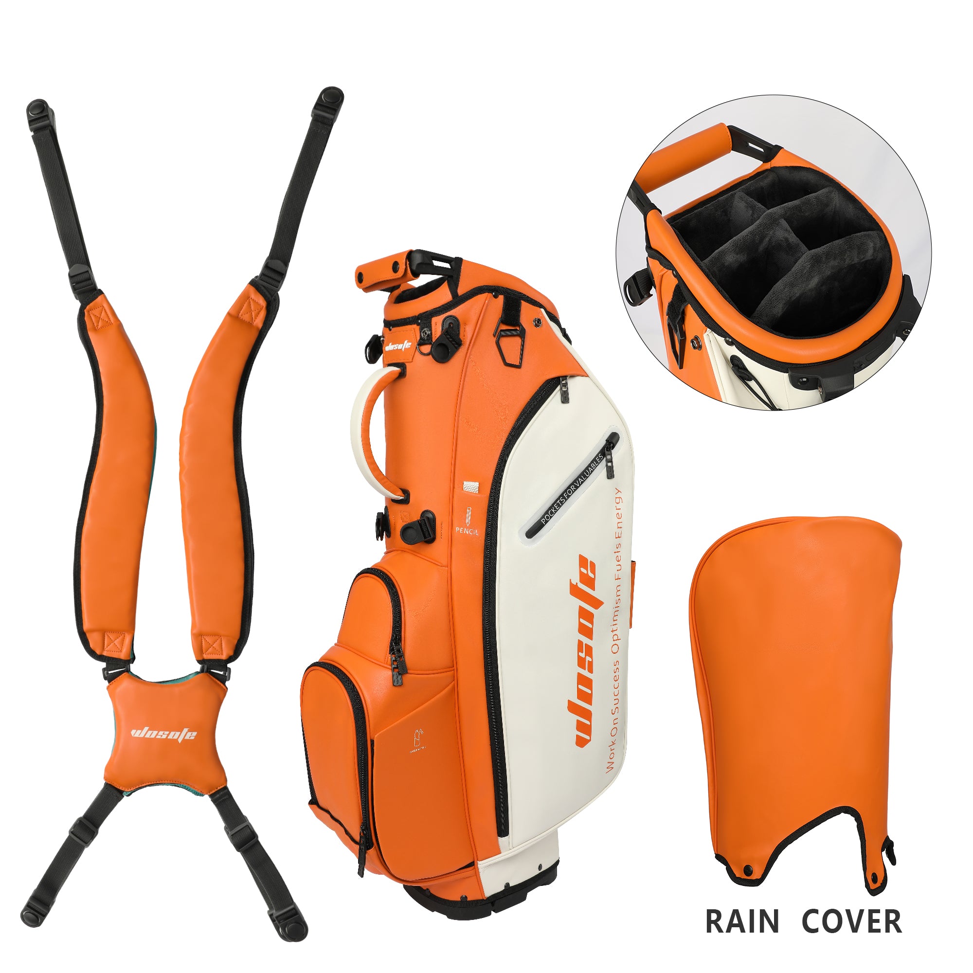 Wosofe JM9001 Golf Stand Bag  Premium PU Leather 6-14Way(Free Shipping)