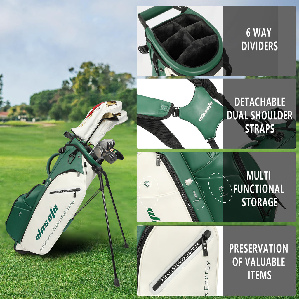 Wosofe JM9001 Golf Stand Bag  Premium PU Leather 6-14Way(Free Shipping)