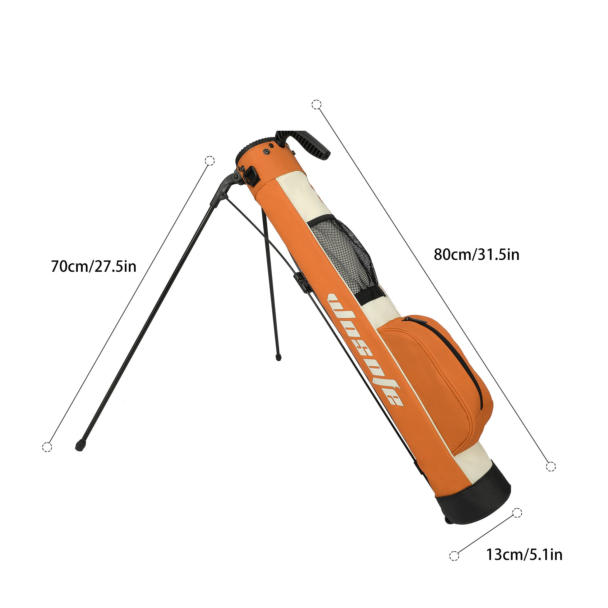 Golf Stand Bag,Lightweight Small Golf Bag,with Dual Strap Easy Carry 2 Way Dividers Multiple Pockets Golf Gun Bag with 2 Golf Wood Head Covers