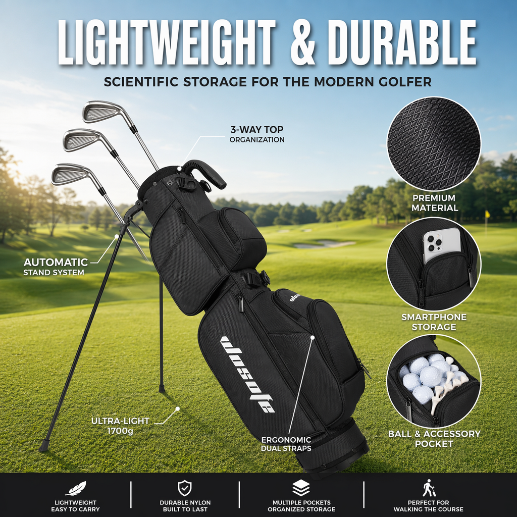 Lightweight 3-Way Golf Stand Bag  Ultra-Portable