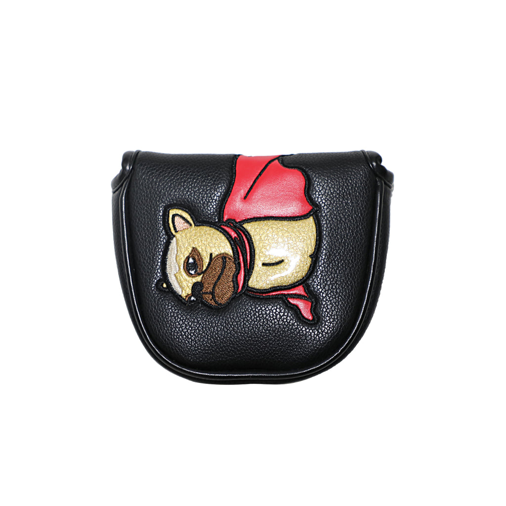 Golf Putter Covers Mallet Putter Headcover Magnetic Closure, Superman Flying Dog Putter Cover Headcover High Quality PU Leather Waterproof Durable Mallet Putter Head Covers