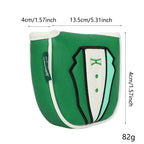 Golf Headcovers Embroidery Premium PU Leather Green Jacket Mallet Putter Cover Magnetic Closure