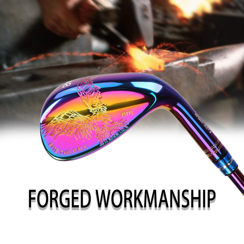 Premium Rainbow Electroplated Golf Sand Wedge - 303 Stainless Steel High-Spin Putter Style Wedge with Anti-Slip Rubber Grip, Durable & Stylish Sand Club for Men & Women