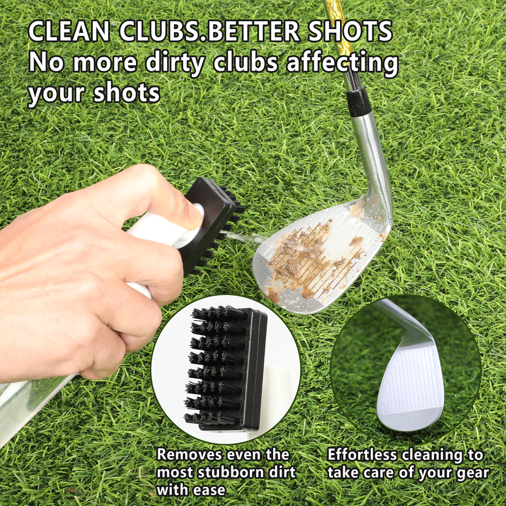 Golf Club Cleaner Brush White Press Sprayer Brush Recess Tool