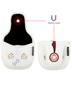 Golf Putter Covers Mallet Putter Headcover Magnetic Closure, Superman Flying Dog Putter Cover Headcover High Quality PU Leather Waterproof Durable Mallet Putter Head Covers