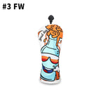 Beer Themed Golf Headcover Driver Fairway Wood Hybrid Premium PU Leather Head Cover Embroidered Design