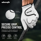 wosofe Men’s Golf Glove Left Hand Non-Slip Breathable Lycra Nanocloth Soft Comfortable No Sweat All Weather Liner and Green Fork