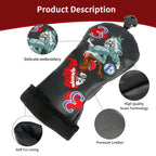 Golf wood headcover Scratch-proof waterproof furable fits 1/3/5 wood/UT skull playing card embroidery design