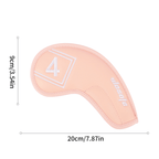 高尔夫球杆头套 PU 皮革铁杆头套 9 件套 防水耐用 马卡龙色刺绣设计