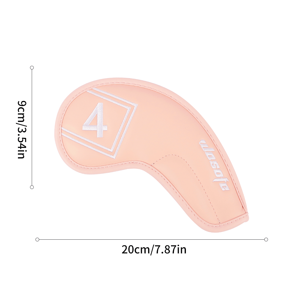 Golf Headcover,PU Leather Iron Head Cover 9 Pcs/Set Waterproof Durable Macaron Color Palette Embroidery Design
