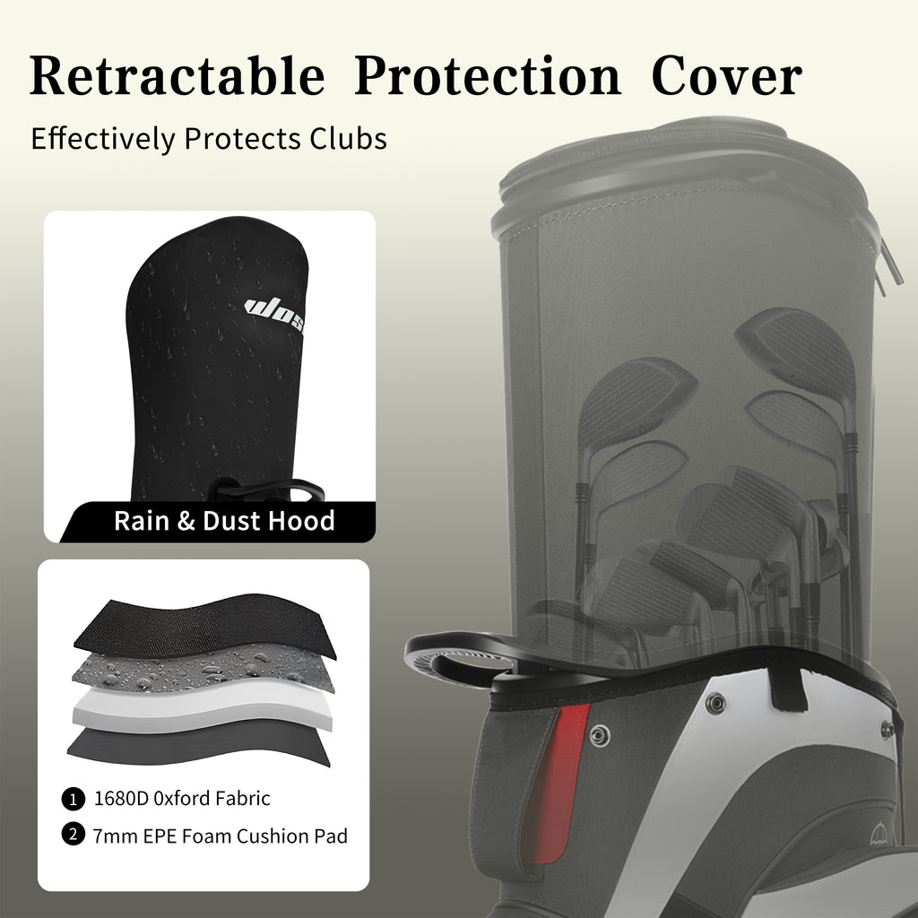 golf travel bags with wheels, Golf Cart and Travel Bag Retractable Cover,Golf Carry Bag for Men and Women, Multiple Storage Pockets, Shoe Compartment, Golf Cart Bag, 4 Colors to Choose from(FreeShipping)
