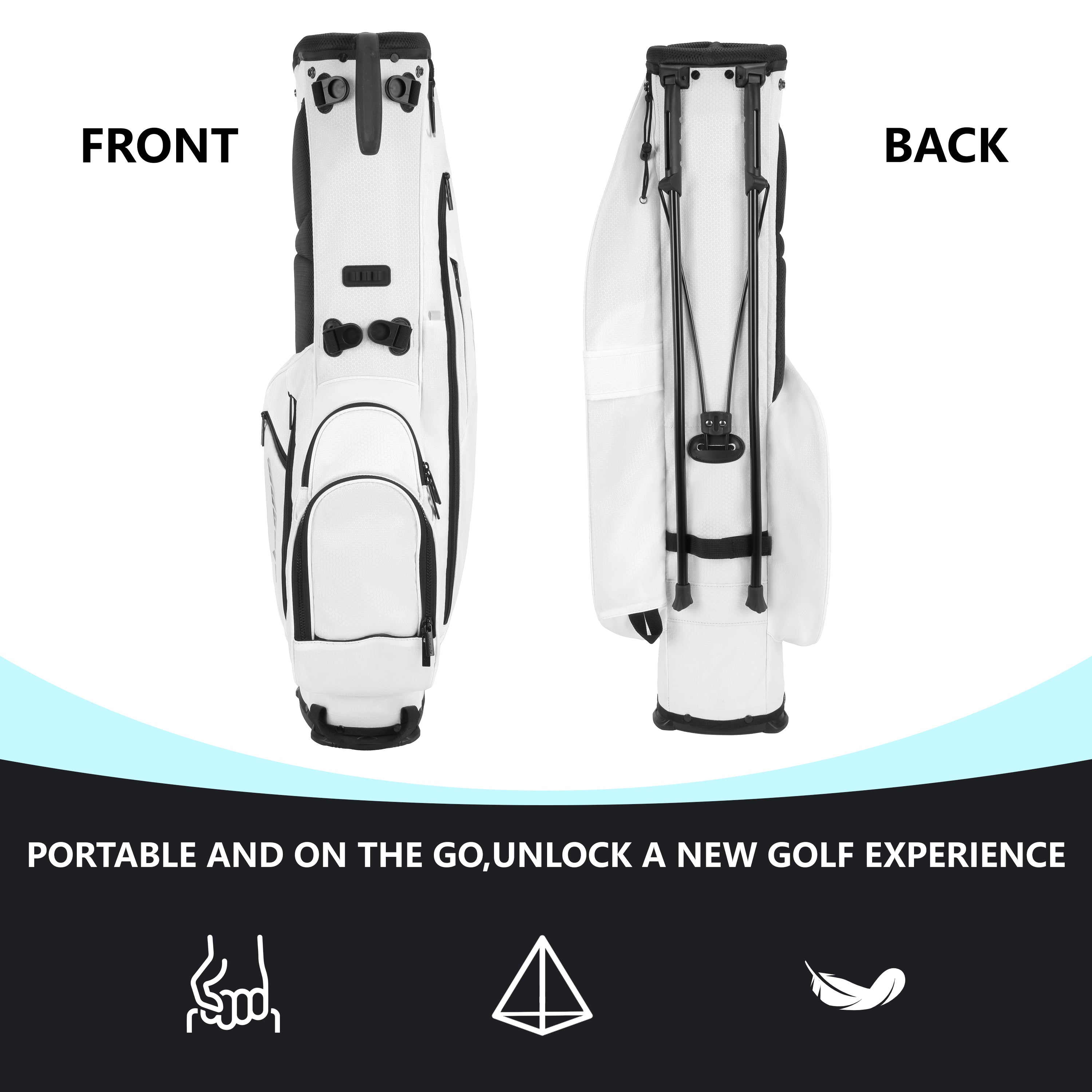 WOSOFE Lightweight Waterproof Golf Carry Bag - 3-Way Divider Top Stand Bag, Premium Nylon Travel Golf Bag for Men & Women