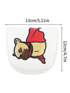 Golf Putter Covers Mallet Putter Headcover Magnetic Closure, Superman Flying Dog Putter Cover Headcover High Quality PU Leather Waterproof Durable Mallet Putter Head Covers