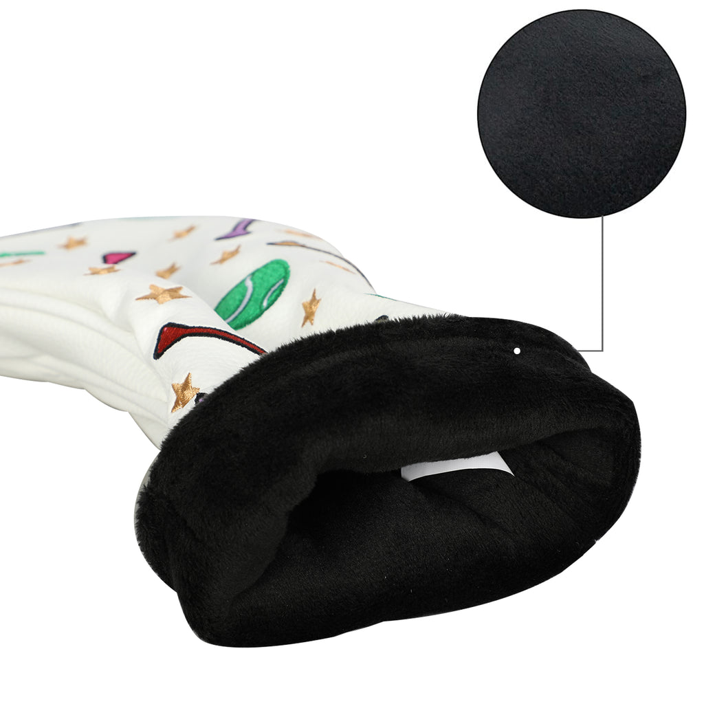 Golf Balls & Tees Wood Headcover 4pcs Golf Headcover Driver Fairway Hybrid Woods Premium PU Leather With Interchangeable No.Tags