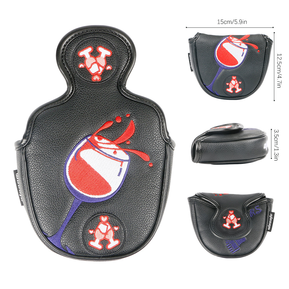 Magnetic golf mallet putter headcover waterproof durable dense embroidery golf head covers protective equipment for putter club fit for most clubs