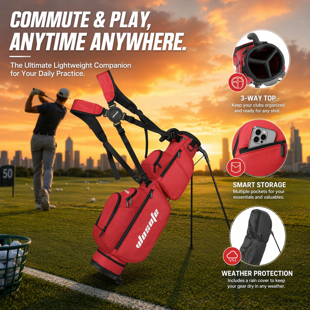 Lightweight 3-Way Golf Stand Bag  Ultra-Portable