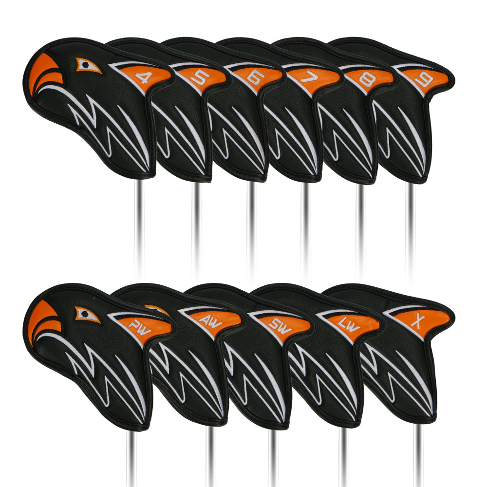 Golf headcovers, Eagle Premium PU 11pcs/Set Wedge & Iron Headcovers with Hook&Loop Closure