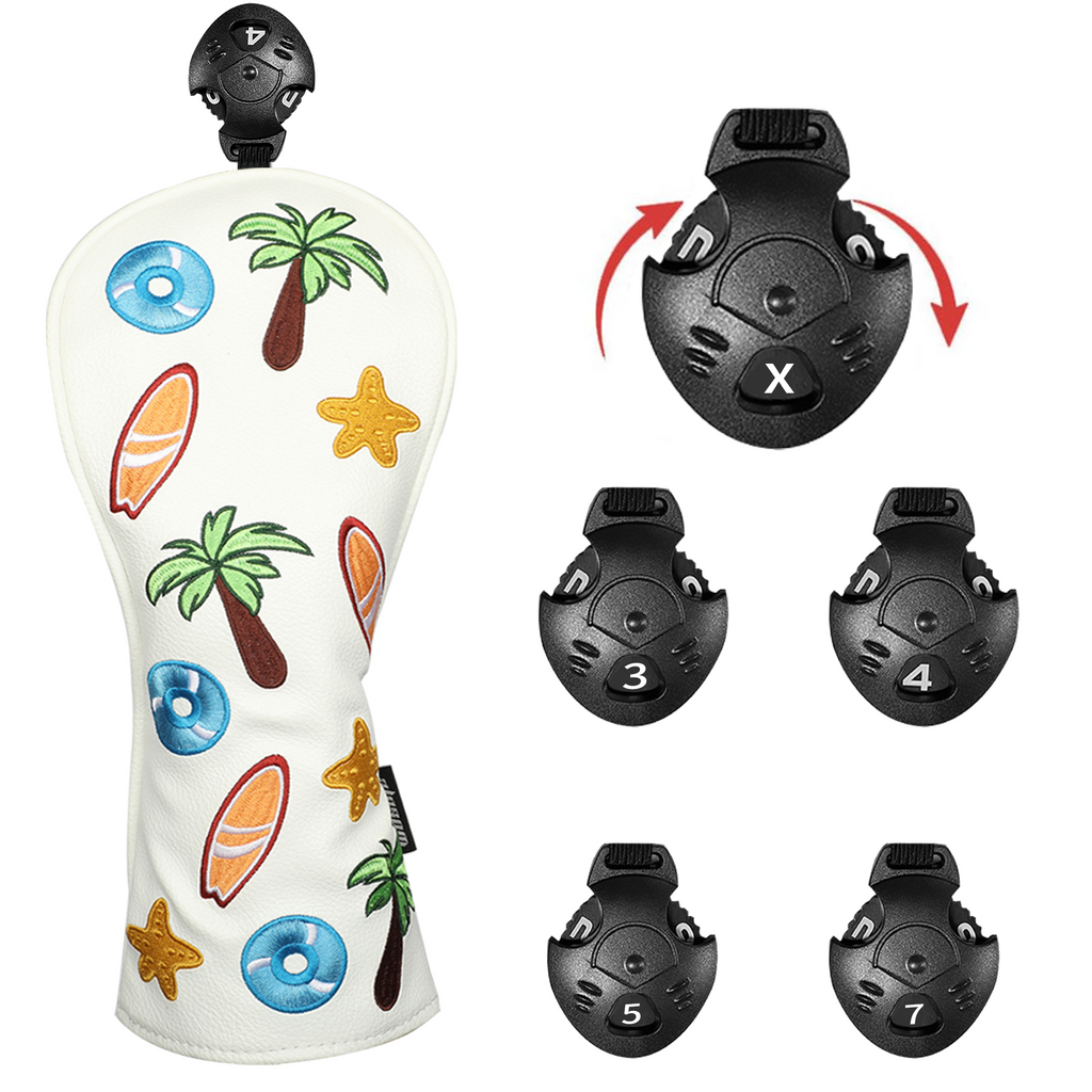 Golf Head cover 4pcs/set  Driver Fairway Hybrid Woods Golf Headcover high quality Premium PU With Interchangeable No.Tags