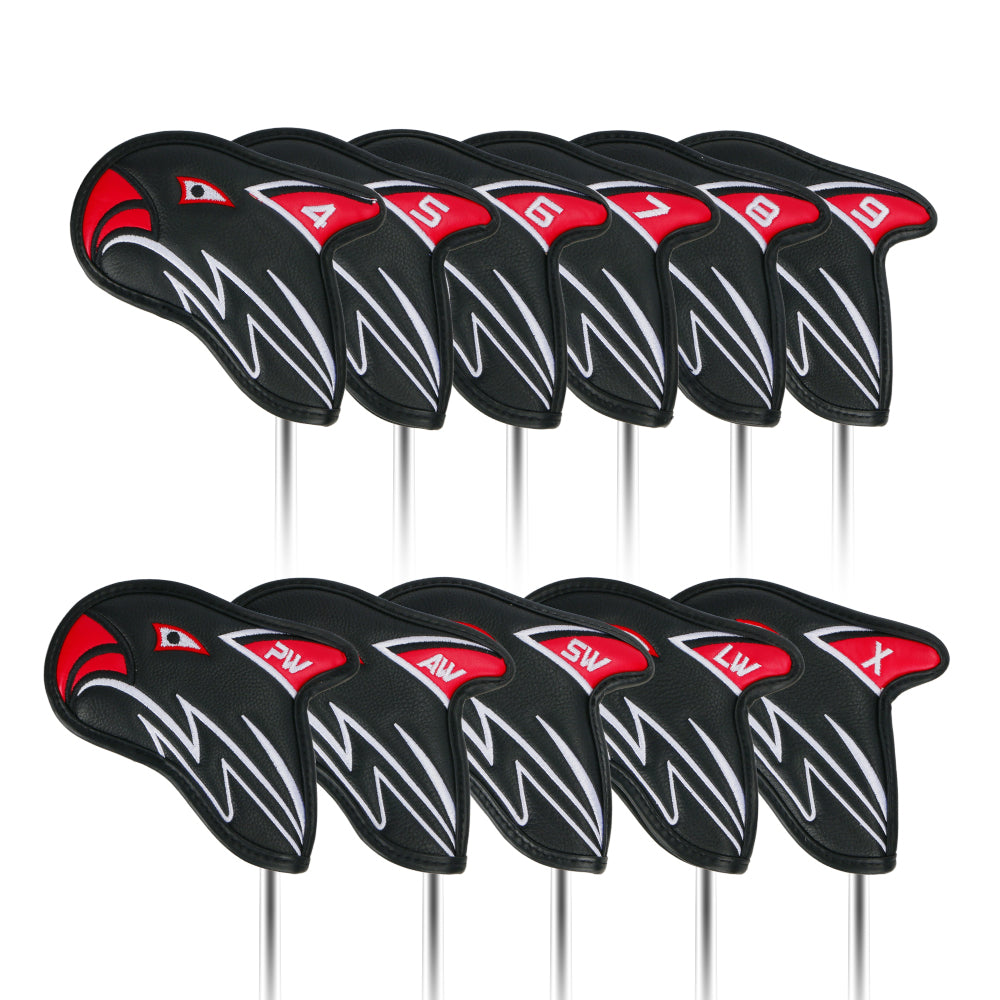 Golf headcovers, Eagle Premium PU 11pcs/Set Wedge & Iron Headcovers with Hook&Loop Closure