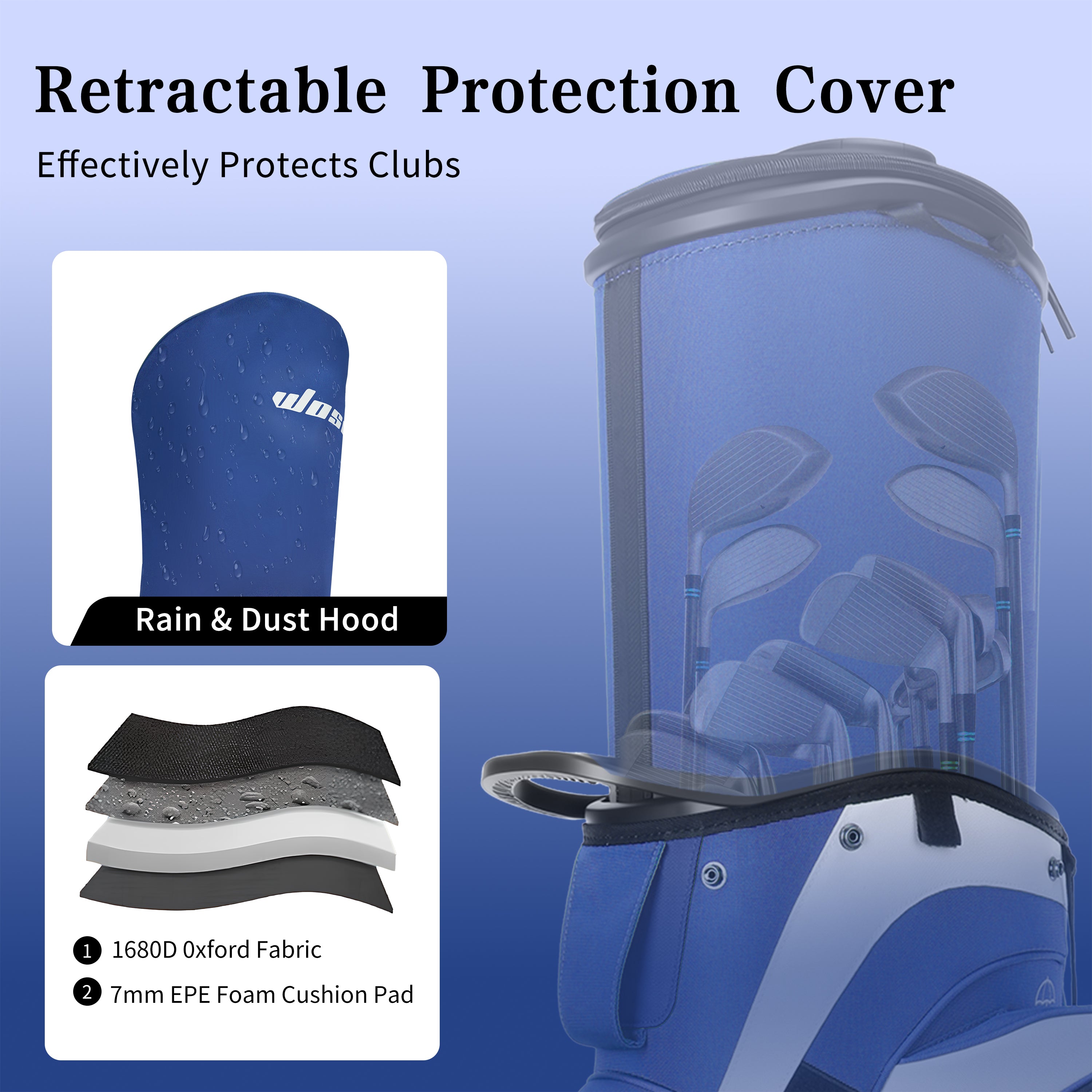 golf travel bags with wheels, Golf Cart and Travel Bag Retractable Cover,Golf Carry Bag for Men and Women, Multiple Storage Pockets, Shoe Compartment, Golf Cart Bag, 4 Colors to Choose from(FreeShipping)