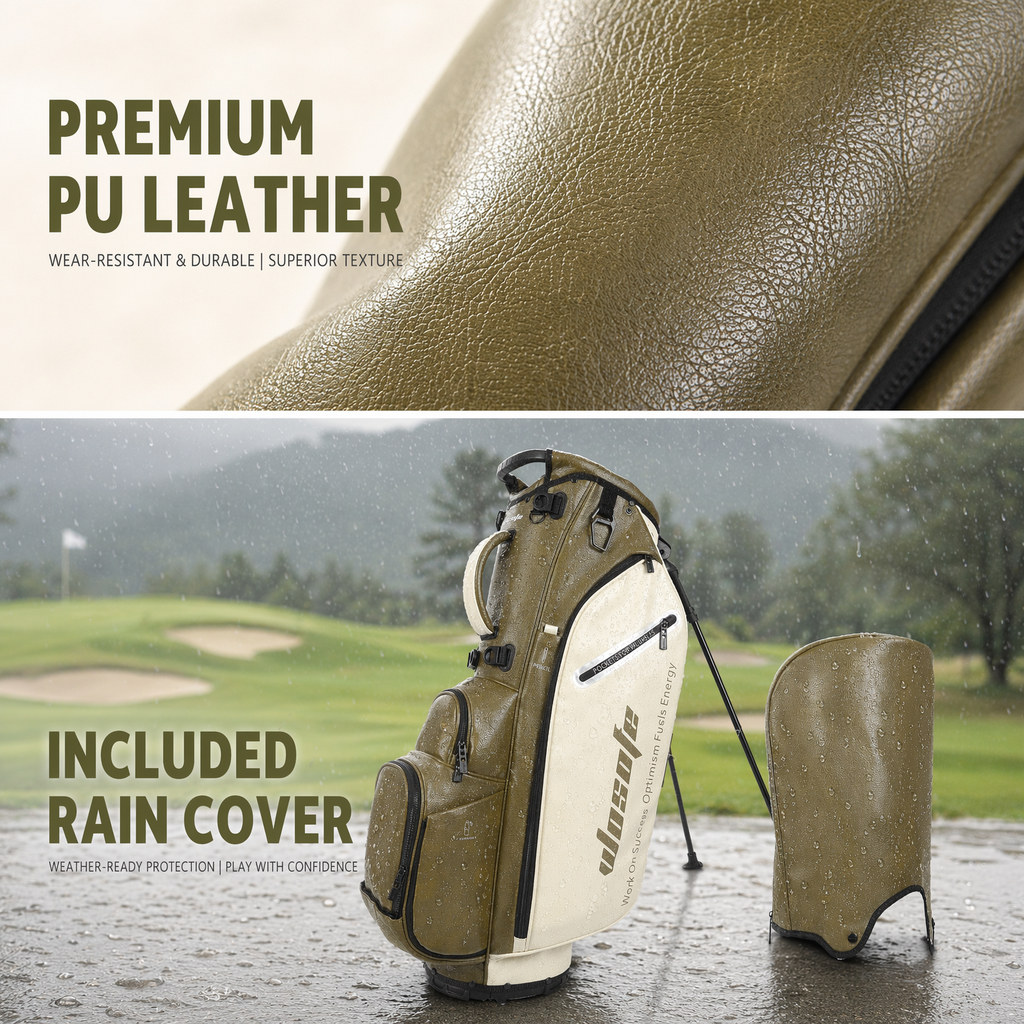 Wosofe JM9001 Golf Stand Bag  Premium PU Leather 6-14Way(Free Shipping)