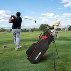 Golf Stand Bag Men Women Lightweight 14 Way Divider 6 Zipperd Pockets Handle Nylon Rain Cover Dual Shoulder Straps Towel