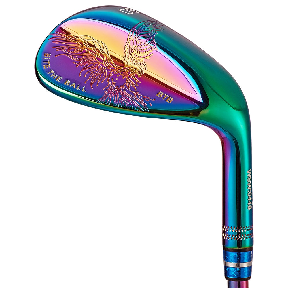 Premium Rainbow Electroplated Golf Sand Wedge - 303 Stainless Steel High-Spin Putter Style Wedge with Anti-Slip Rubber Grip, Durable & Stylish Sand Club for Men & Women