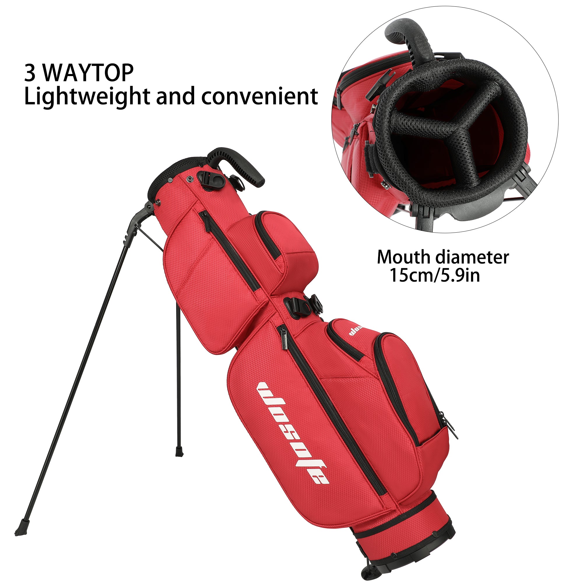 Lightweight 3-Way Golf Stand Bag  Ultra-Portable
